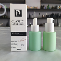 OEM/ODM Flacons compte-gouttes de sérum en verre à épaulement plat givré colorés pour gouttes oculaires