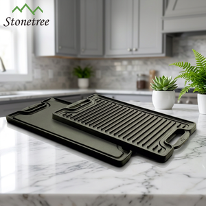 Plaque <span class=keywords><strong>de</strong></span> cuisson rectangulaire antiadhésive double face pour barbecue au <span class=keywords><strong>feu</strong></span> - Product Image 1