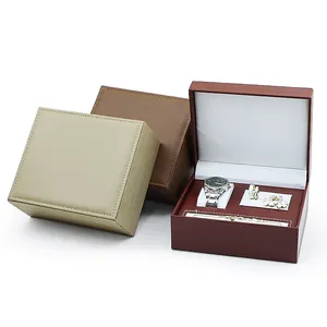 Logotipo personalizado de alta calidad fibra de carbono PU cuero embalaje joyería caja de almacenamiento collar regalo exhibición reloj caja con almohada