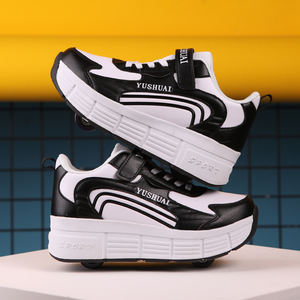 Usine extérieur respirant chaussures fille automatique Rollerskate garçon baskets à roues deux roues déformation Pop chaussures - Product Image 2