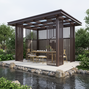 Gazebo Tradicional Chino <span class=keywords><strong>de</strong></span> Aluminio <span class=keywords><strong>con</strong></span> Techo <span class=keywords><strong>de</strong></span> Vidrio Templado, Eléctrico e Inteligente, para Patio, Terraza o Villa - Product Image 2
