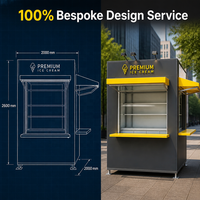 Kiosque mobile de café, boutique alimentaire préfabriquée pour la rue, conteneur d'expédition tout-terrain, robuste, écologique et recyclable