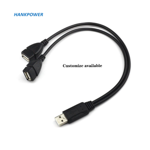 Kabel Adaptor Hub Y Splitter USB 2.0 Tipe A Jantan ke 2 USB Betina Ganda dengan Kabel Daya - Product Image 2