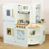Ensemble de cuisine en bois pour enfants Zongheng avec simulation acousto-optique et coins transformables