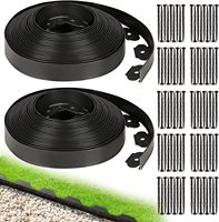 Bordure paysagère flexible en plastique PE anti-corrosion, imperméable, noire, au design moderne pour la protection des jardins et des parterres