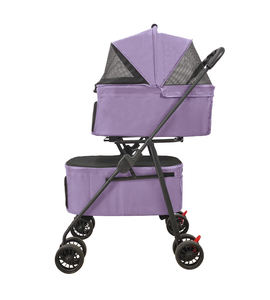 Seyahat dostu 4-Wheel çevre dostu kamuflaj Pet arabası rahat uygun katlanabilir köpek arabası sepeti taşıyıcı fermuar - Product Image 1