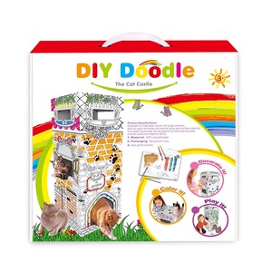 <span class=keywords><strong>Castillo</strong></span> de Cartón para Mascotas en Venta, <span class=keywords><strong>Castillo</strong></span> de Cartón 3D para Gatos con Diseño DIY para Colorear - Product Image 3