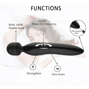 매직 AV 완드 USB 충전식 방수 실리콘 바디 마사지기 클리토리스/G-스팟 딜도 바이브레이터 5단계 무윤활 성인용품 - Product Image 4