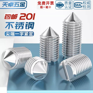 Stainless Steel Slotted Headless Set Screws M3 M4 M5 M6 M8 M10 M12 Metric Grade A Level 6.8 <b>Fastener</b> Connection - Product Image 3
