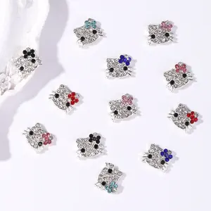 Accesorios para uñas con tachuelas de aleación 3D de Hello Kitty, abalorio de uñas con diseño de Metal para arte de uñas