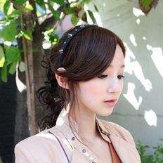 Cubierta de pelo de mimbre frontal natural Accesorios para el cabello de parte larga - Product Image 1