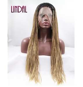 LINDAL lungo 13*3 del merletto bionda africano intrecciato <span class=keywords><strong>parrucca</strong></span> ombre marrone piccola scatola <span class=keywords><strong>trecce</strong></span> twist per le donne nere - Product Image 1