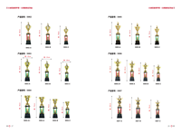 Trophée en métal argenté sur socle en plastique ou en bois noir pour les compétitions de tournois sportifs