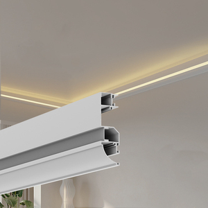 Perfil de aluminio LED para iluminación de pared, montaje en superficie sin techo, lámpara decorativa de esquina superior, canal de luz para tira de yeso - Product Image 1
