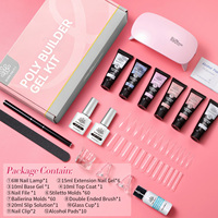 BORN PRETTY Kit de Polygel pour Ongles 15g avec Solution Adhésive, Moules à Ongles, Top Coat et Base Coat – Kit de Démarrage Professionnel pour DIY Nail Art – Vente en Gros