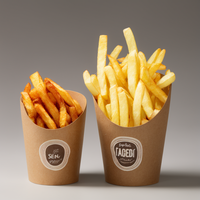 Boîte à Frites en Carton Jetable Imprimée Personnalisée pour Frites et Plats à Emporter