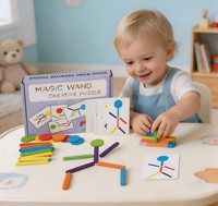 Rompecabezas de Madera Creativo con Personajes, Rompecabezas Montessori, Juguetes Educativos de Aprendizaje, Juguete Sensorial para Niños en Edad Preescolar, Venta al por Mayor