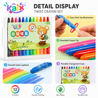 Crayons torsadables KAIX, lot de 24, crayons soyeux rétractables pour les tout-petits, emballage de marque privée