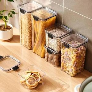 HALO Premium Plastic Food <b>Storage</b> <b>Container</b> Airtight Dry Food Pantry Organizer Transparent <b>Stackable</b> Kitchen <b>Storage</b> Box OEM ODM - Product Image 5