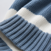 Pull en tricot épais à rayures larges et blocs de couleur pour femme, col rond, manches longues, décontracté, surdimensionné, marque privée, vente en gros