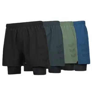 Summer Men's Quick-dry 4 Way Knitting Stretch Surf Shorts Wholesale Custom Logo Beach Fitness Polyester Sports Shorts