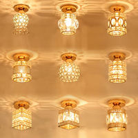 Plafonnier moderne simple en cristal de style nordique, luminaire de luxe pour hall d'entrée, créatif pour couloir, balcon, petite lampe de plafond E27