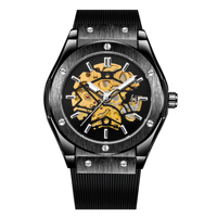 Montre automatique mécanique de luxe pour homme, marque originale Forsining, bracelet en caoutchouc silicone, lumineuse, très vendue.