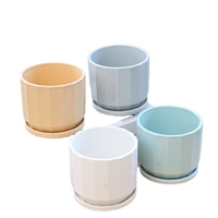 Pots de fleurs en céramique de plantes en argile colorées de haute qualité avec logo pour intérieur et extérieur