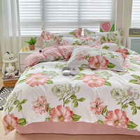 Ensemble de literie en polyester de qualité supérieure 4 pièces, taille king, housse de couette et drap blancs