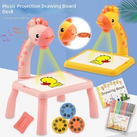 Grande table de projection pour enfants avec motif cerf de dessin animé pour diapositives, gribouillage, dessin et écriture, 5 à 7 ans