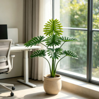 Plante artificielle Philodendron très demandée, fausse plante tropicale à feuillage vert pour hall d'hôtel, salon, décoration intérieure commerciale