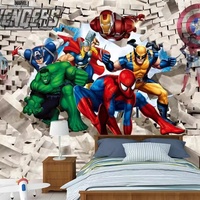 Papier peint mural personnalisé Avenger Nion Hulk Spiderman 3D Stéréo Mural
