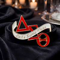 Broche Numérotée Rouge et Blanche de la Sororité Grecque Sigma DST, Badge de Revers pour Mariage, Cadeau pour Enfants