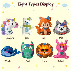 8 Animal Plastic Sewing <b>Craft</b> <b>Kit</b> DIY Plush Toy Making Set Fine Motor Skill Educational <b>Girls</b> Gift - Product Image 4