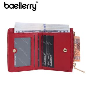 Baellerry Women's Short Wallet <b>Red</b> Crocodile Pattern Zipper Coin <b>Purse</b> Multifunctional Everyday Use - Product Image 2