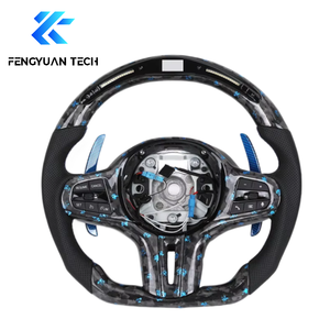 Volante Calefactable de Fibra de Carbono para <span class=keywords><strong>BMW</strong></span> con Palancas de Cambio Magnéticas 330i G20 M340i 330e Pre Lci 370mm Serie 3 <span class=keywords><strong>320d</strong></span> Azul - Product Image 5