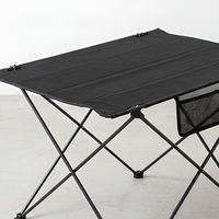 Table pliante en tissu Oxford avec logo personnalisé en gros, pour le camping, cadre en fer épaissi, table de pique-nique portable pour l'extérieur