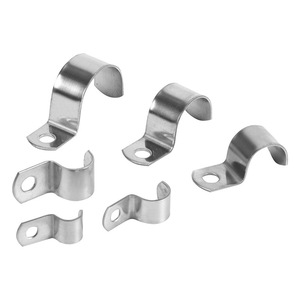 Abrazadera de Tubo Simple Tipo P de Acero Inoxidable Jiuyi 304, Métrica, 1.5 Pulgadas de Altura, 2 Pulgadas de Diámetro Interior Máximo, para Uso con Instrumentos - Product Image 1