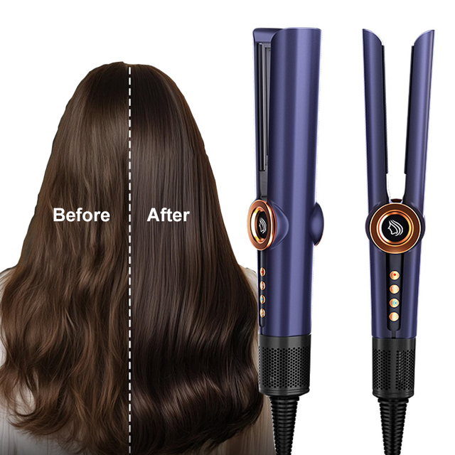 High Speed Hair Dryer Professional Salon Hair Straightening Device Negative Ions 2 in 1 Wet to Dry Hair Straightener Flat Iron
