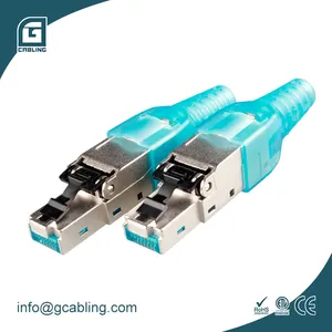 Gcabling 이더넷 RJ45 커넥터 Cat6a 8P8C 커넥터 RJ45 모듈 플러그 FTP RJ45 커넥터 Cat6a 네트워크 모듈 플러그