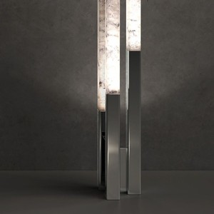 Lámpara de Pie de Acero Inoxidable con Aspecto de Mármol, Luz LED para Sala de Estar, Lámpara de Pie para el Lateral del Sofá - Product Image 2