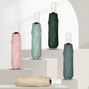 Parapluie pliant de voyage de haute qualité, entièrement automatique, style coréen minimaliste, avec logo personnalisé, armature en fibre de verre - Product Image 1