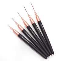 Pinceau professionnel pour nail art à manche noir avec poils en nylon de qualité supérieure, stylo de peinture pour liner, outils de manucure pour salon