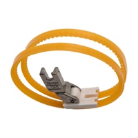 Pied presseur à rouleaux en plastique jaune professionnel T35 TRF118 - Rouleau à double roue pour machine à coudre en cuir