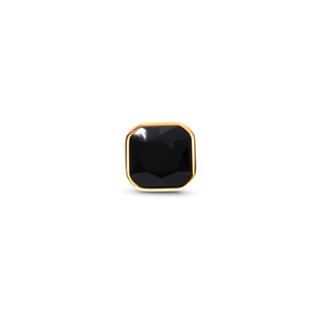 แหวนแฟชั่น สแตนเลสสตีล 316L ชุบทอง PVD ประดับหินสีดำ ดีไซน์ทรงสี่เหลี่ยม - Product Image 2