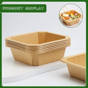 Tazón Octagonal Desechable de Papel Kraft para Camping, Directo de Fábrica, con Logotipo Personalizado, Plato para Frutas y Ensaladas, Grueso, para Exteriores - Product Image 4