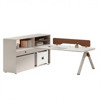 Poste de travail de bureau individuel moderne en bois avec cloison de séparation et table, ensemble de mobilier pour employés, vente en gros