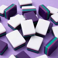 60 Pièces de Mahjong en Acrylique à 4 Couches, Motif Bois, pour Jeu de Société Chinois, Japonais, Américain, Thème Évasion en Bord de Mer, avec Plateau de Jeu