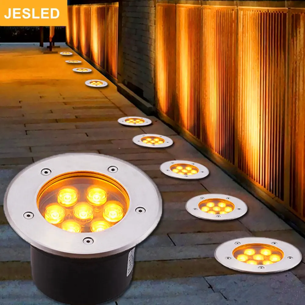 JESLED Underground lights 3W~48W LED Outdoor In-Ground Waterproof Shielded Well Light Pathway Garden Deck Landscape Lighting OEM