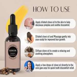 Etiqueta privada al por mayor a granel 100% aceite puro y natural Eugenia Caryophyllus Bud (clavo de olor) CAS 8000-34-8 de alta calidad para el dolor de muelas - Product Image 2